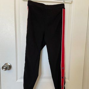 Black pants with side button up detail in XXS